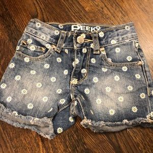 Flower denim shorts